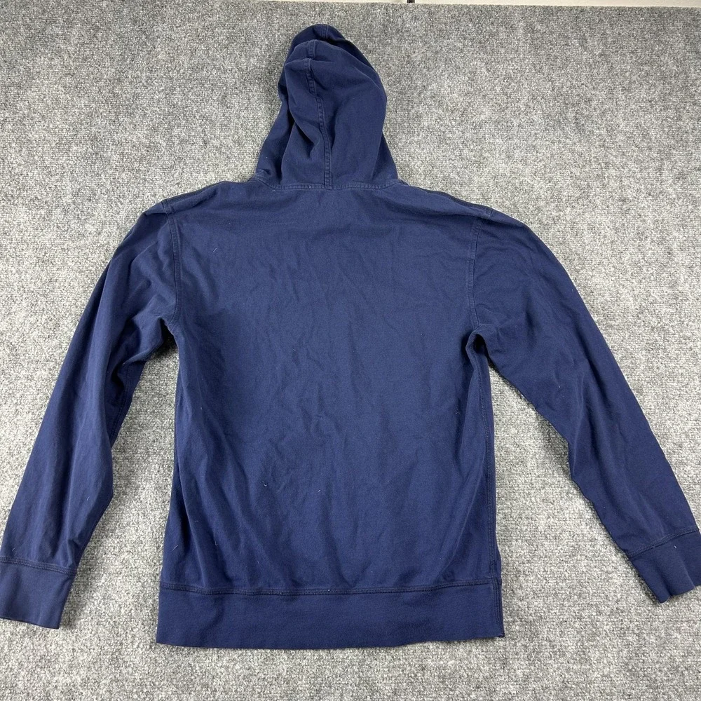 Lacoste Hoodie Mens‎ Medium Navy Blue 100% Cotton Pullover Sweatshirt Logo